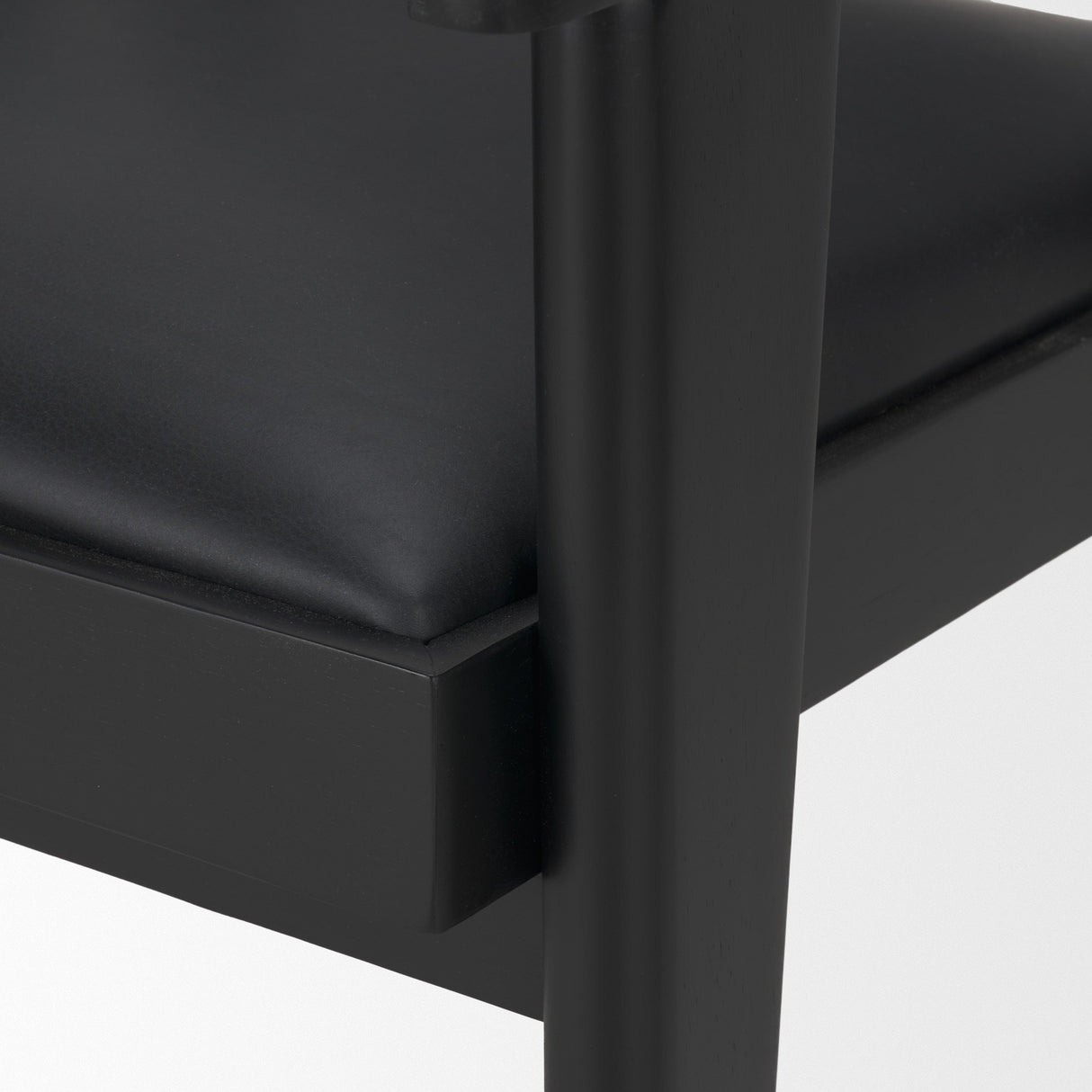Reid Framed Black Cane Black Fabric Dining Armchair by Mercana at Eve Furniture