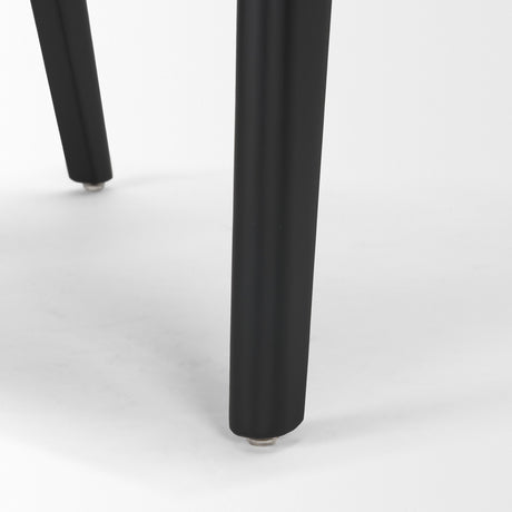 Reid Framed Black Cane Black Fabric Dining Armchair by Mercana at Eve Furniture