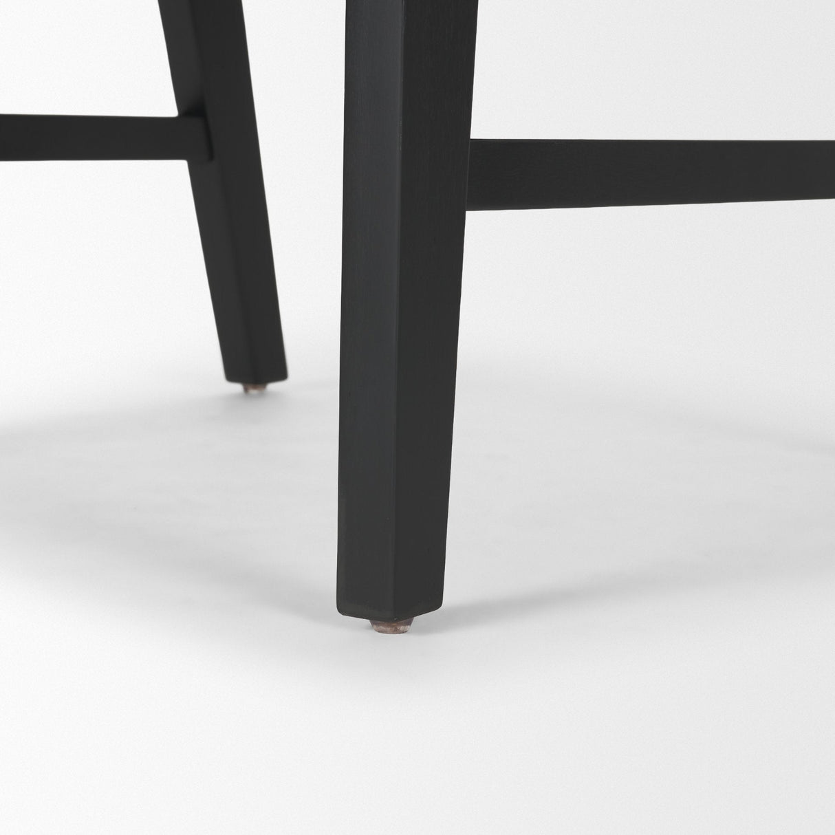 Reid Framed Black Cane Black Leather Dining Chair by Mercana at Eve Furniture