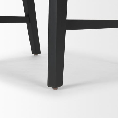 Reid Framed Black Cane Black Leather Dining Chair by Mercana at Eve Furniture