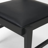 Reid Framed Black Cane Black Leather Dining Chair by Mercana at Eve Furniture