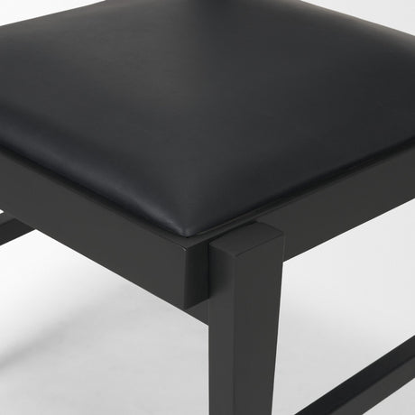 Reid Framed Black Cane Black Leather Dining Chair by Mercana at Eve Furniture