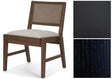 Reid Framed Black Cane Black Leather Dining Chair by Mercana at Eve Furniture