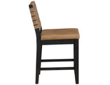 Reid Saddle Brown Camel Vegan Leather 24″ Counter Chair Black Finish by Steve Silver at Eve Furniture
