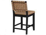 Reid Saddle Brown Camel Vegan Leather 24″ Counter Chair Black Finish by Steve Silver at Eve Furniture