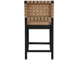 Reid Saddle Brown Camel Vegan Leather 24″ Counter Chair Black Finish by Steve Silver at Eve Furniture