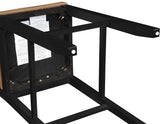 Reid Saddle Brown Vegan Leather 30″ Bar Stool, Black Finish by Steve Silver at Eve Furniture