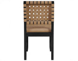Reid Saddle Brown Vegan Leather Side Chair, Black Finish, Set of 2 by Steve Silver at Eve Furniture