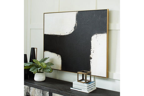 Reighlea Black/White Wall Art by Ashley at Eve Furniture