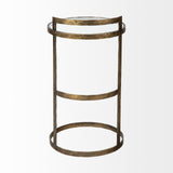 Reimer 15L x 15W Gold Round Glass Top W/Metal Frame Accent Table by Mercana at Eve Furniture