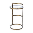 Reimer Gold Round Glass Top W/Metal Frame Accent Table by Mercana at Eve Furniture