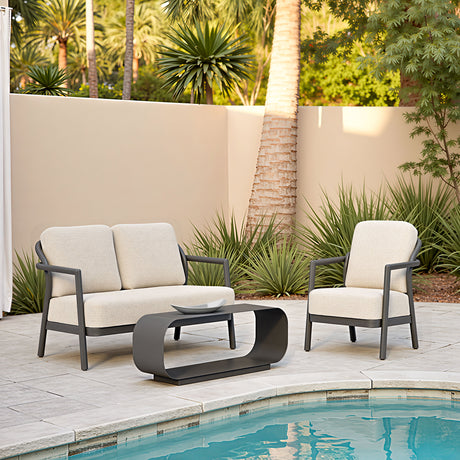 Rein Beige Outdoor Accent Chair by Zuomod at Eve Furniture