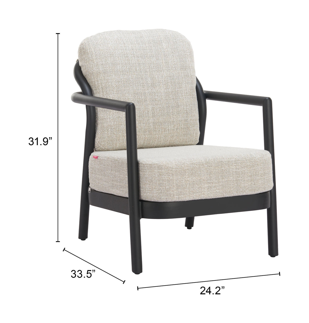 Rein Beige Outdoor Accent Chair by Zuomod at Eve Furniture