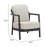 Rein Beige Outdoor Accent Chair by Zuomod at Eve Furniture