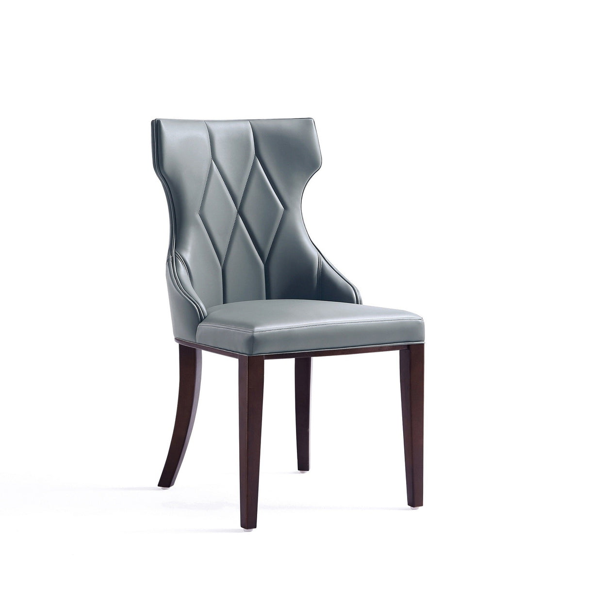 Reine Faux Leather Dining Chair in Pebble Grey (set of 2) by Manhattan Comfort at Eve Furniture