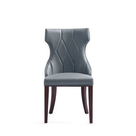 Reine Faux Leather Dining Chair in Pebble Grey (set of 2) by Manhattan Comfort at Eve Furniture
