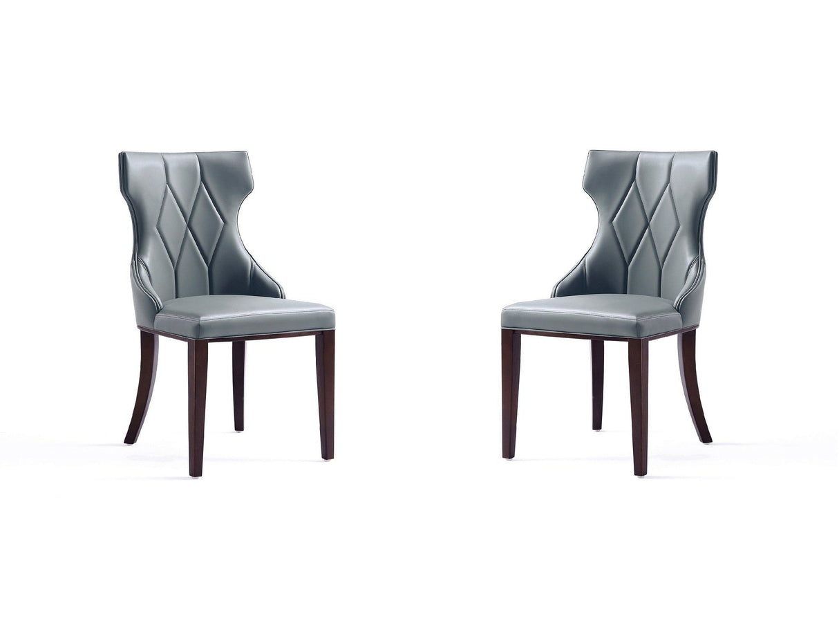 Reine Faux Leather Dining Chair in Pebble Grey (set of 2) by Manhattan Comfort at Eve Furniture