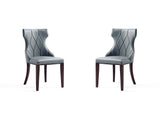 Reine Faux Leather Dining Chair in Pebble Grey (set of 2) by Manhattan Comfort at Eve Furniture