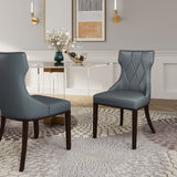 Reine Faux Leather Dining Chair in Pebble Grey (set of 4) by Manhattan Comfort at Eve Furniture