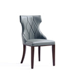 Reine Faux Leather Dining Chair in Pebble Grey (set of 4) by Manhattan Comfort at Eve Furniture