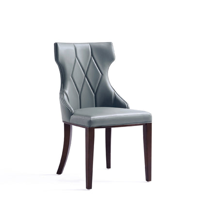 Reine Faux Leather Dining Chair in Pebble Grey (set of 4) by Manhattan Comfort at Eve Furniture