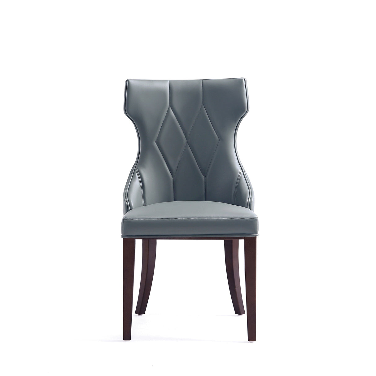 Reine Faux Leather Dining Chair in Pebble Grey (set of 4) by Manhattan Comfort at Eve Furniture