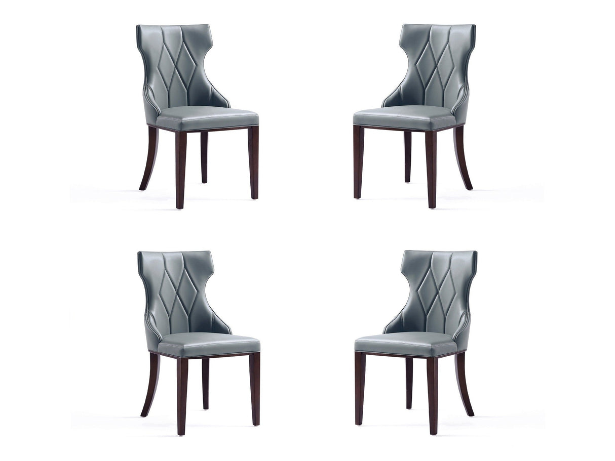 Reine Faux Leather Dining Chair in Pebble Grey (set of 4) by Manhattan Comfort at Eve Furniture