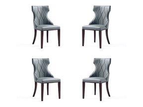 Reine Faux Leather Dining Chair in Pebble Grey (set of 4) by Manhattan Comfort at Eve Furniture
