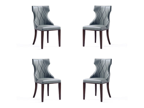 Reine Faux Leather Dining Chair in Pebble Grey (set of 4) by Manhattan Comfort at Eve Furniture