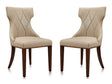 Reine Faux Leather Dining Chair (Set of Two) in Cream and Walnut by Manhattan Comfort at Eve Furniture
