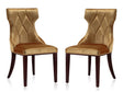 Reine Velvet Dining Chair (Set of Two) in Antique Gold and Walnut by Manhattan Comfort at Eve Furniture
