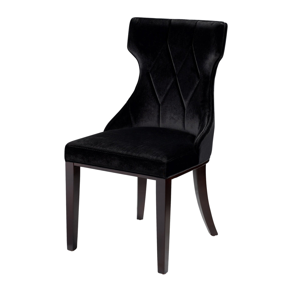 Reine Velvet Dining Chair (Set of Two) in Black and Walnut by Manhattan Comfort at Eve Furniture
