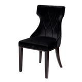 Reine Velvet Dining Chair (Set of Two) in Black and Walnut by Manhattan Comfort at Eve Furniture