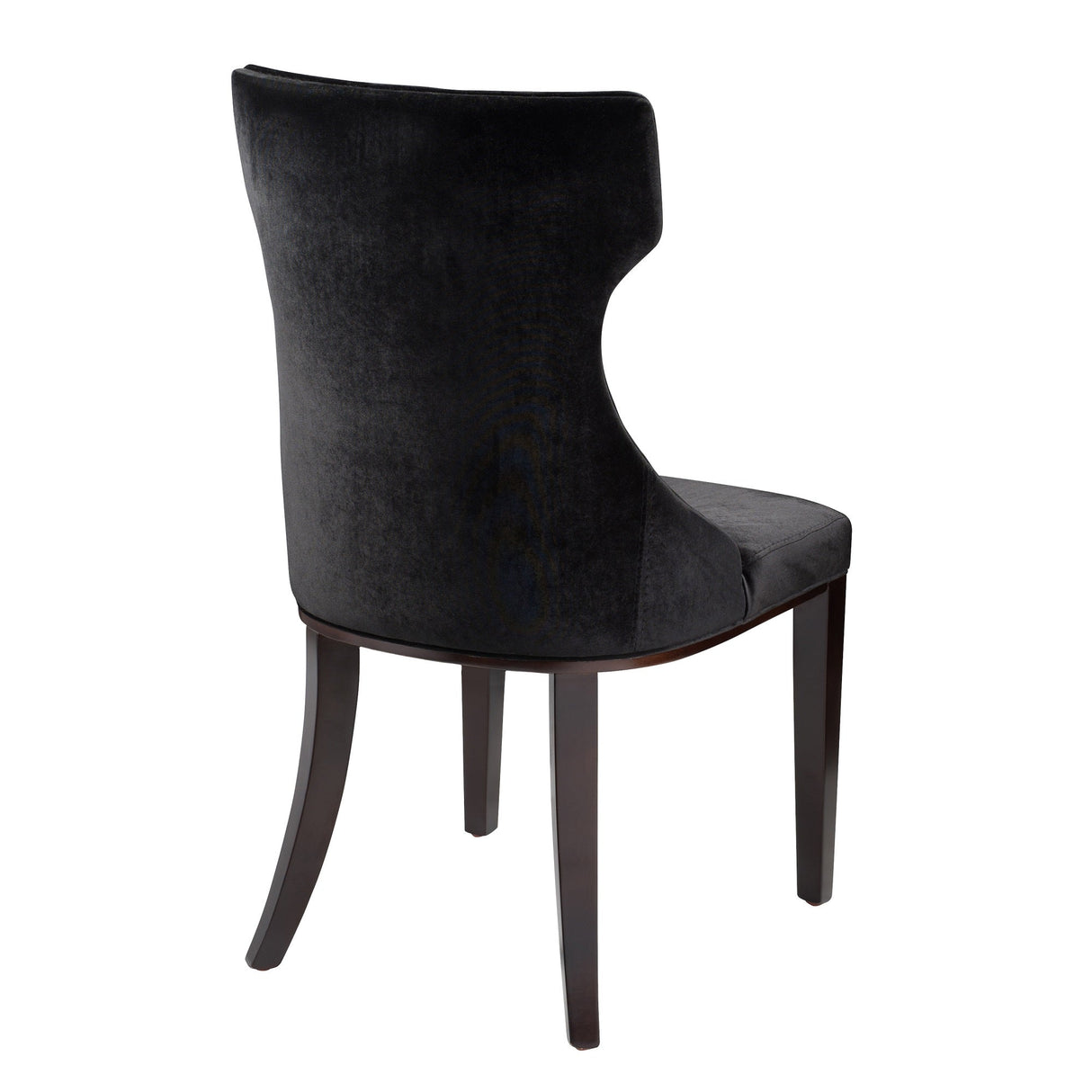Reine Velvet Dining Chair (Set of Two) in Black and Walnut by Manhattan Comfort at Eve Furniture