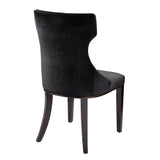 Reine Velvet Dining Chair (Set of Two) in Black and Walnut by Manhattan Comfort at Eve Furniture