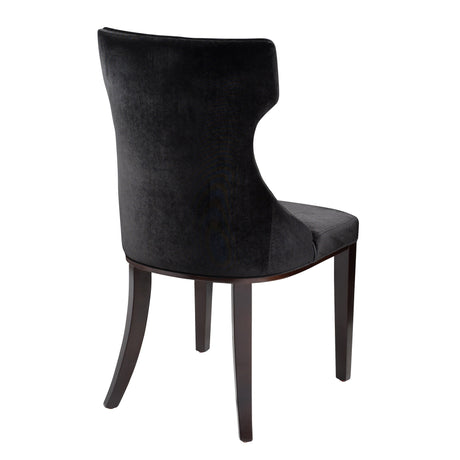Reine Velvet Dining Chair (Set of Two) in Black and Walnut by Manhattan Comfort at Eve Furniture