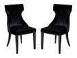 Reine Velvet Dining Chair (Set of Two) in Black and Walnut by Manhattan Comfort at Eve Furniture