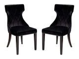 Reine Velvet Dining Chair (Set of Two) in Black and Walnut by Manhattan Comfort at Eve Furniture
