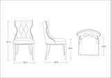 Reine Velvet Dining Chair (Set of Two) in Grey and Walnut by Manhattan Comfort at Eve Furniture