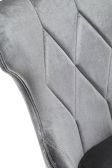 Reine Velvet Dining Chair (Set of Two) in Grey and Walnut by Manhattan Comfort at Eve Furniture