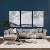 Reinhardt 36" Round Glass Top Marble Shelf Gold Metal Base Coffee Table by Mercana at Eve Furniture