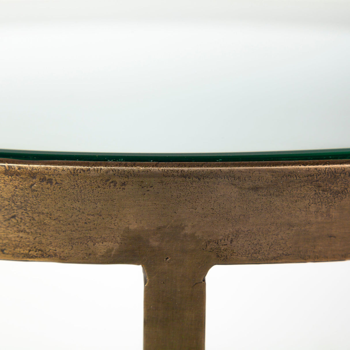 Reinhardt II 20" Round Glass Top Metal and Marble Detail End/Side Table by Mercana at Eve Furniture