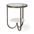 Reinhardt II Round Glass Top Metal and Marble Detail End/Side Table by Mercana at Eve Furniture