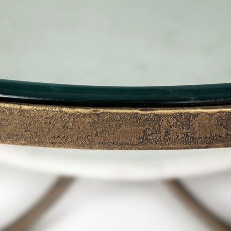 Reinhardt Round Glass Top Marble Shelf Gold Metal Base Coffee Table by Mercana at Eve Furniture