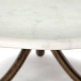 Reinhardt Round Glass Top Marble Shelf Gold Metal Base Coffee Table by Mercana at Eve Furniture