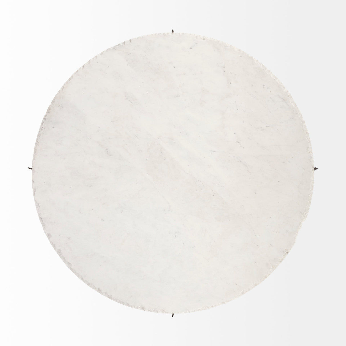 Reinhold 49" Round White Marble Top Gold Metal Base Coffee Table by Mercana at Eve Furniture