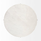 Reinhold 49" Round White Marble Top Gold Metal Base Coffee Table by Mercana at Eve Furniture