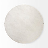 Reinhold 49" Round White Marble Top Gold Metal Base Coffee Table by Mercana at Eve Furniture