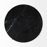 Reinhold II 21L x 21W x 21H Black Marble Top Iron Side Table by Mercana at Eve Furniture