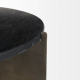 Reinhold II 21L x 21W x 21H Black Marble Top Iron Side Table by Mercana at Eve Furniture